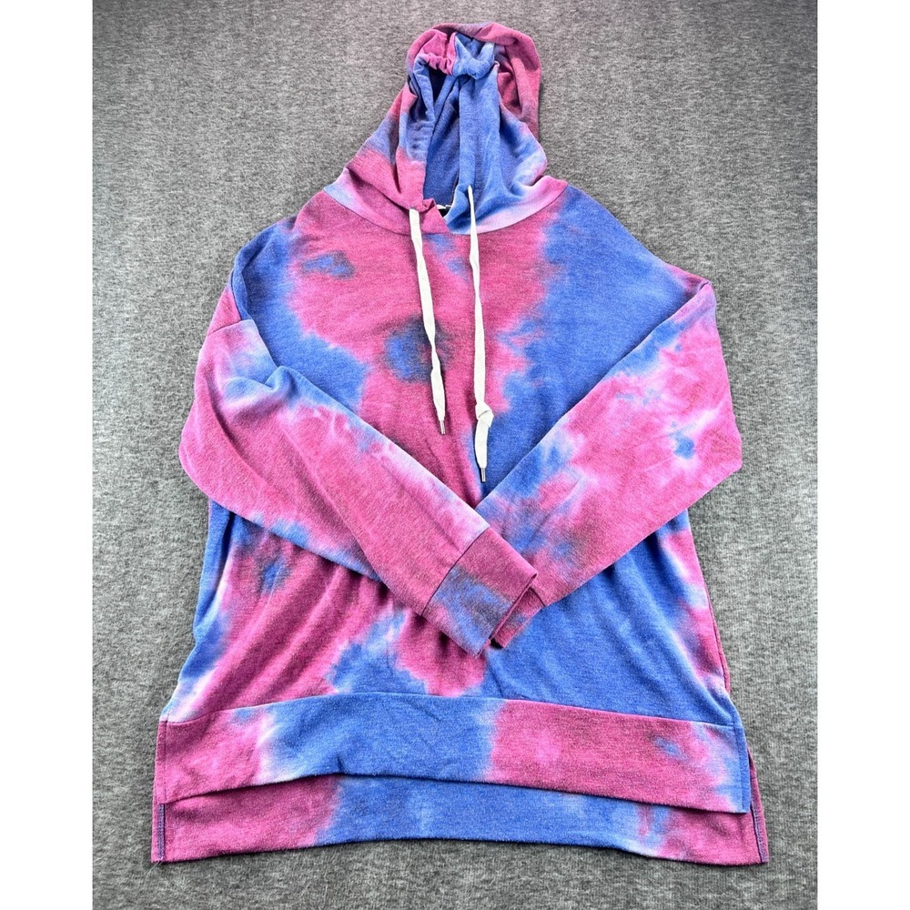 White Birch Tie Dye Hoodie Womens XL Pullover Pink Blue Soft Sweatshirt - Picture 6 of 6